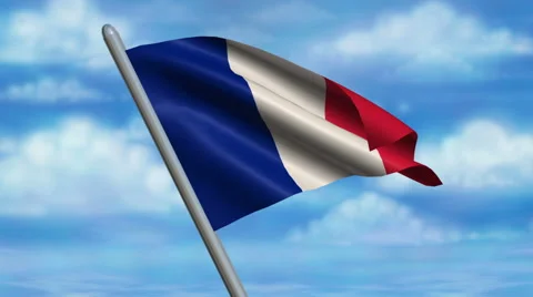French Flag Animation Stockbeeldmateriaal 40081020