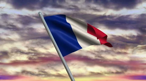French Flag Animation Stock Footage 40081021