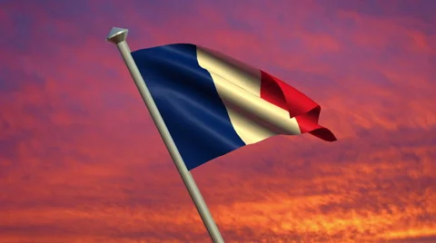 French Flag Animation Stock Footage 40081026