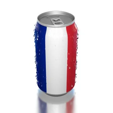 French flag on beverage can Stock Illustration