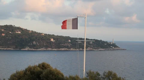 French Flag blowing in the Wind Vídeo Stock 39168334
