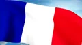 French Flag Closeup Waving Against Blue Sky Seamless Loop CG HD Footage