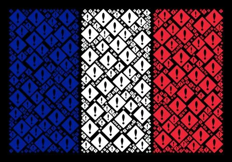 French Flag Collage of Error Icons Illustrazione stock
