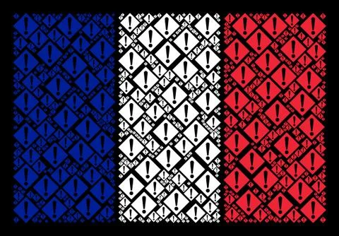French Flag Collage of Warning Icons 库存插图