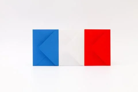 French flag composed of envelopes Stock Photos