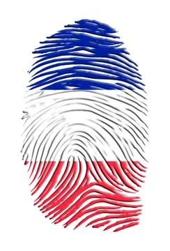 French  flag finger print Stock-Illustration