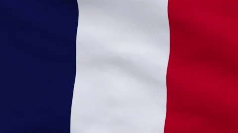 French flag fluttering in the wind - looped video Vidéo 263540433