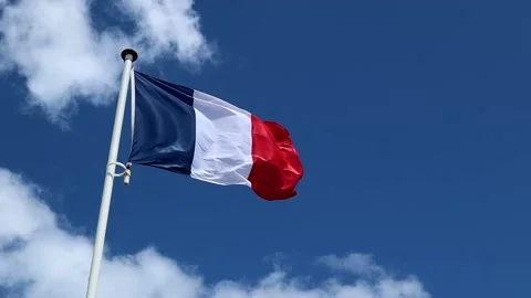 The French flag flutters Stock Footage 236722415