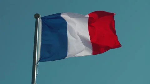 A French flag is flying Видео 343383548