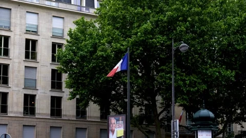 French Flag Flying In Paris Stock Footage 247702501