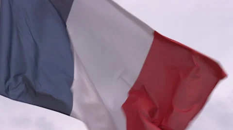 French flag flying in Slow motion Видео 67254261