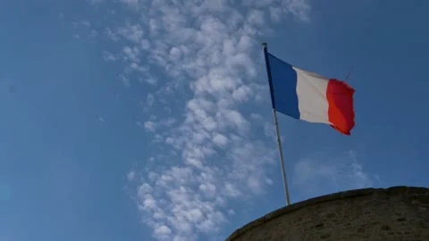 French Flag Stock Footage