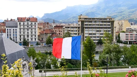 French flag in Grenoble. Stock-Footage 96223805