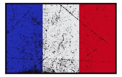 French Flag Grunged Illustrazione stock