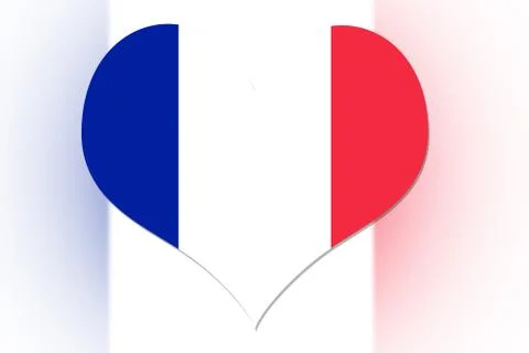 French flag heart Stock Illustration