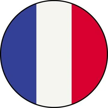 French flag icon on transparent background Stock Illustration
