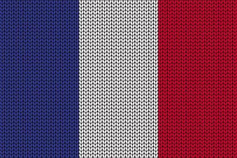 French flag in knitting pattern Illustrazione stock
