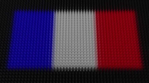 French Flag Light Shining on Scrolling Bullets Stock Footage 254706541