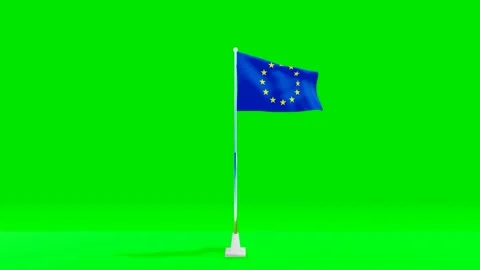 French Flag Loop on Pole Green Screen Stock Footage 320828042