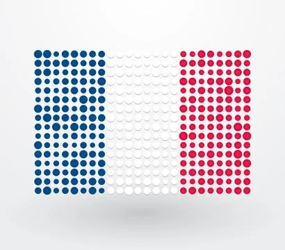 French flag made ??up of dots Stock Illustration