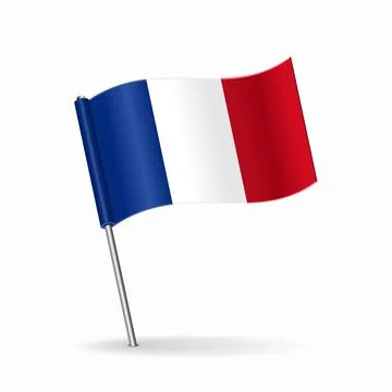 French flag map pointer layout. Vector illustration. 스톡 일러스트