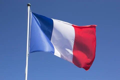French flag on the mast. Stock Photos