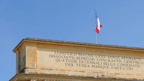 French flag in Montpellier. Stock Footage 100995158