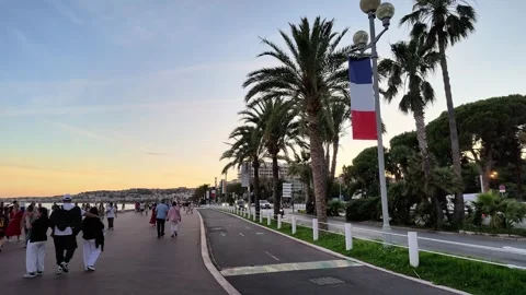 French flag in Nice for Bharat Innovates 2026 exhibition 스톡 동영상 337206992