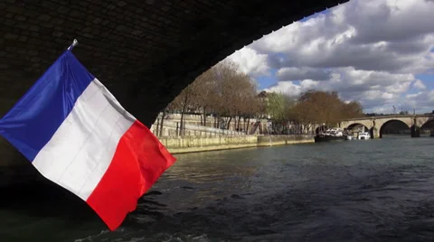 French Flag in Paris Stock Footage 38397964