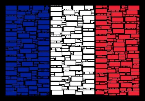 French Flag Pattern of Building Brick Items Stock Illustration