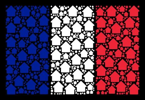 French Flag Pattern of Cabin Items Stock Illustration