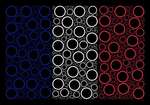 French Flag Pattern of Circle Bubble Icons Stock Illustration