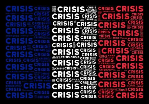 French Flag Pattern of Crisis Texts Stock Illustration