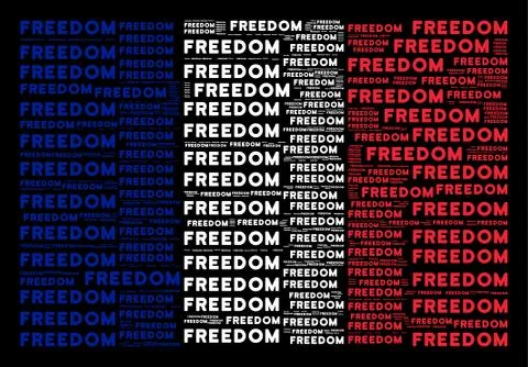French Flag Pattern of Freedom Word Items Stock Illustration