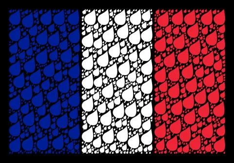 French Flag Pattern of Plant Leaf Items Stock Illustration