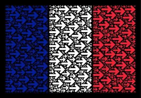 French Flag Pattern of Right Arrow Icons Stock Illustration