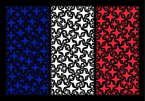 French Flag Pattern of Space Star Items Stock Illustration