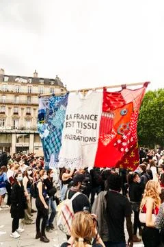 French Flag at protest Stock Photos