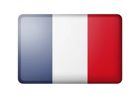 The French flag. Rectangular matte icon. Isolated on white background Stock Illustration