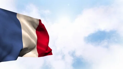 French flag in the sky Stock Footage 107618819