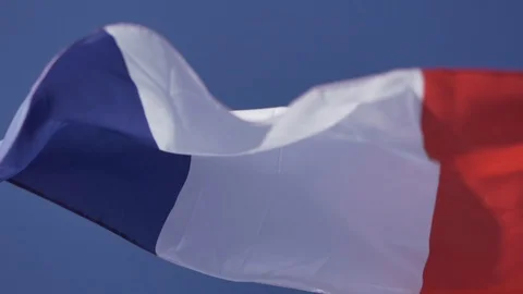 French flag in slow motion - dynamic motion with beautiful light Stock Footage 95937626