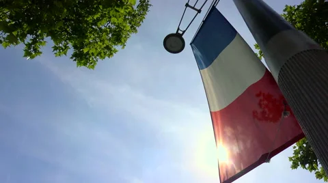French Flag with sun Stock Footage 40425039
