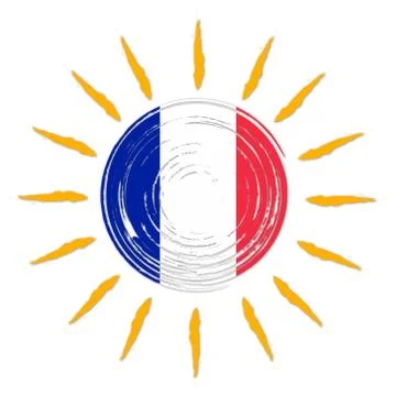 French flag in sun Stock Illustration