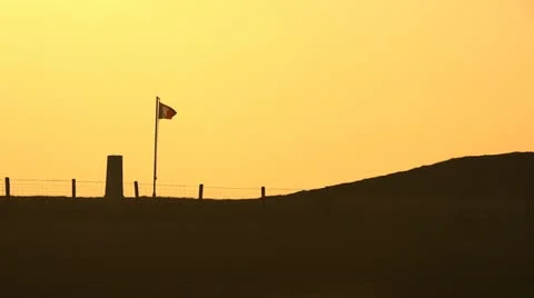 French flag at sunset Stock Footage 10844025