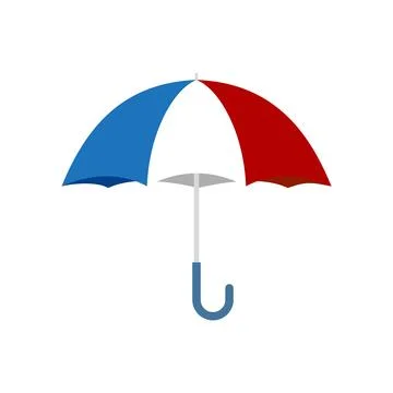 French flag umbrella icon flat isolated Stock Illustration