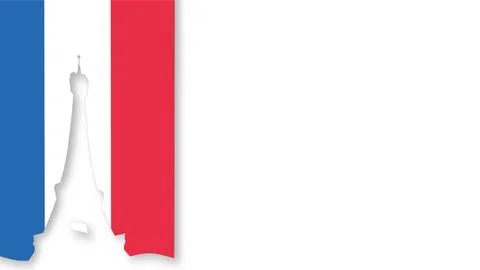 French Flag Vertical Stripes with Map Silhouette. Stock Illustration