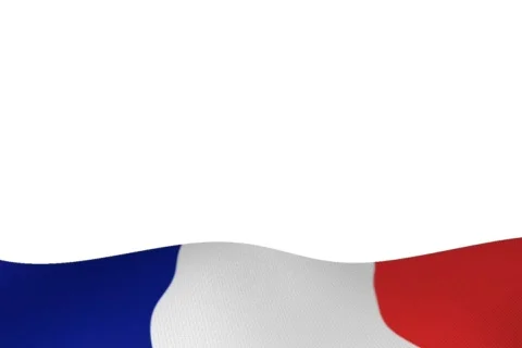 French flag wave in lower third w/ alpha Video stock 103858
