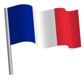 French flag waving Stock Illustration