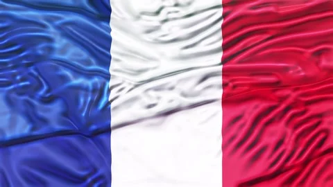French Flag Waving Realistic 3D Cloth Motion. Stock Footage 336766657