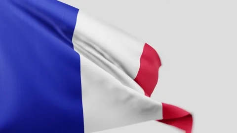 French flag waving in slow motion Stock Footage 196908824